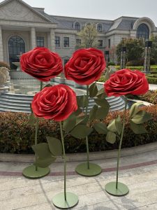 Wedding Decorative Large 3D Rose Paper Flowers Art Props Beautiful Arrangement Display Popular Window Decoration Festive Supplies