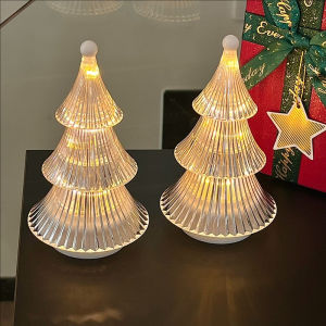 LED Lamps Mini Christmas Tree Desktop Light Bedside Atmosphere Night Light Glowing Crystal Tree Home Christmas Decor