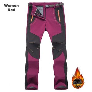 LNGXO Fleece Winter Pants Women Waterproof Warm Soft Shell Pants Hiking Trekking Camping Skiing Outdoor Windproof Thick Trousers