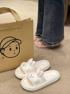 Cute Rabbit Slippers for Women Summer Indoor and Outdoor Use with Non-Slip Thick Sole Bathroom Slippers for Daily Use