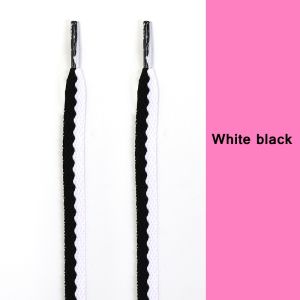 1 Pair Black White Shoe Laces Flat Precision Weaving Shoelaces Two Color Casual Little White Shoes Sneakers Shoelace 9 Colors