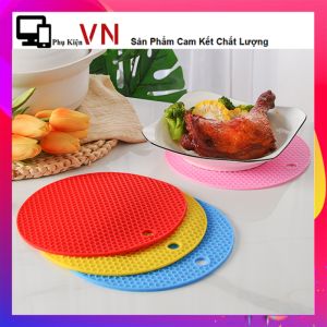 Lót Nồi Cách Nhiệt Bằng Silicon Chống Trơn Trượt - Lót Ly  Miếng Lót Nồi Silicon Tổ Ổng Dày Dặn Đàn Hồi Bền Bỉ - Đế Silicon Lót Nồi Xoong Chén Bát Lót Ly Cốc Cách Nhiệt