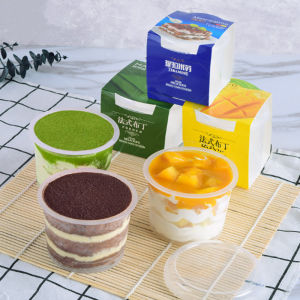 Tiramisu Cup 150ml Thickened Ice Cream Ice Cream Cup Transparent Fruit Pudding Cup Matcha Cake Box