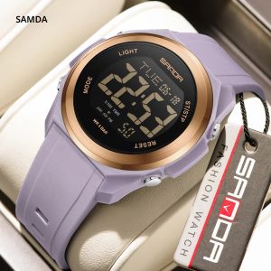 SANDA ใหม่ 2199 กันน้ํานาฬิกาสปอร์ตและนาฬิกาอิเล็กทรอนิกส์มัลติฟังก์ชั่นส่องสว่างนาฬิกาปลุกนาฬิกาผู้ชาย 2025