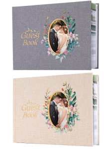 สมุดรับเชิญงานแต่งงานส่วนบุคคลดอกไม้สมุดต้อนรับงานแต่งงานที่สง่างามสมุดลงนามข้อความลายมือชื่ออัลบั้มรูปของขวัญแต่งงาน