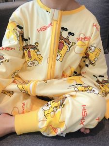 Baby Pure Cotton Cartoon Boneless Sleeping Bag Autumn Childrens Jump Suit Boys Girl All Year Round Neutral Anti-Kicking Blanket Pajamas