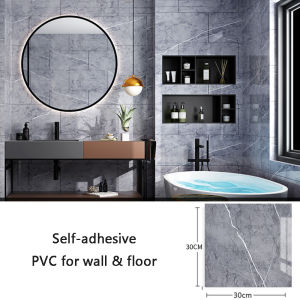 10-40PCS Imitation Marble 3D Ceramic Tile Wall Renovation Decoration Wall Sticker Waterproof Self-adhesive Home Floor Sticker