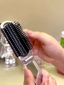 Kawaii Makeup Mirror Kuromi Melody Cinnamoroll Folding Airbag Comb Portable Foldable Mirror Mini Carry-On Small Mirror