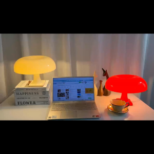 Classic Mushroom Table Lamp Modern Bauhaus Art Table Lamp Bedroom Bedside Lamp Danish Designer Orange Decorative Table Lamp