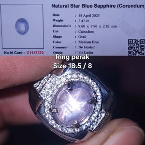 Natural blue sapphire star ceylon safir srilanka no treatment BODY GLASS