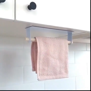 Wooden Punch‑Free Paper Towel Holder Self‑adhesive Hanging Storage Shelf Space‑Saving Kitchen Bathroom Accessory