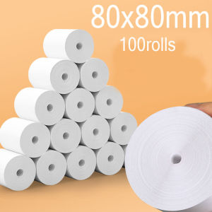 Thermal Paper Receipt Rolls Receipt Paper Cash Register Receipt Kertas Resit Cashier Kertas Printer 80X60MM -100 ROLLS