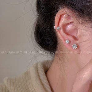 Elegant Small Pure Silver Earrings for Women Pierced Ear Jewelry Fashionable Luxury Feel Light Weight New 2025 Model