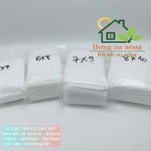 Sét 100 túi lọc trà có dây thắt đựng hoa khô phân gà dơi trồng cây đựng gia vị nấu lẩu hầm tiềm - nhiều size