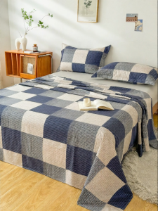 AITONGNUAN | Bộ Chăn Ga Giường Đơn Phong Cách Mộc 100% Cotton