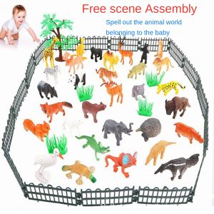 53pcs Wild Animal Toys Look Real Kids Early Animal Learning Cognition Set Realistic Model Haiwan Wildlife Jungle Zoo