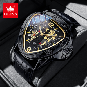 OPK Jam Tangan Pria Dewasa Original Asli Anti Air Cowok Remaja Olahraga Mode Kalender Tali Jam Tangan Kulit Jam Tangan Kuarsa