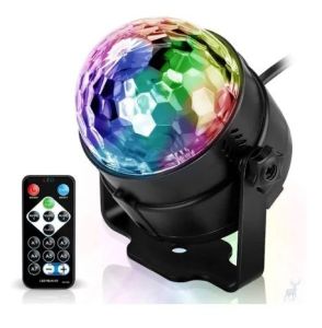 【in stock】Sound Sensor Activated Party Light RGB Sound Activated Light with Remote Control RBG Disco Ball DJ Lighting Strobe Lamp 7 Modes