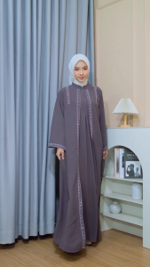 Gamis Abaya Muslim - Zahrah Dress Turkish / Bahan Sabrina Anti UV / Baju Muslim Wanita Elegan