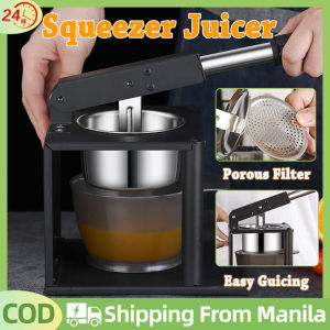 Metal Manual Orange Juicer Mashed Potato Juice Press Stainless Steel Instant Fruit Juice Squeezer With 2 Pcs Filters Hand Juicer Large Capacity Fruit Press Squeezer Household Hand Press Juicer PH