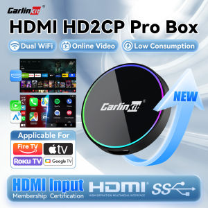 CarlinKit MINI HD2CP Pro Wireless CarPlay AI Box Android Auto TV Box 2025 New 2K HD HDMI Input Dongle for Youtube Netfliex Music