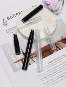 Bộ 50 Rõ Ràng 2Ml Chai Nước Hoa Bằng Nhựa + 4 Dụng Cụ 3Ml Màu Đen Dùng Một Lần Chai Xịt 5Ml Di Động Du Lịch Mẫu Chai Bộ