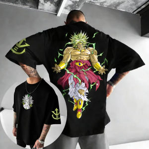 Bandai | Dragon Ball Anime Cotton T-shirt 2026 Summer New Broli Creative Printed Mens and Womens Street Hip Hop Casual Short Sleeve Top