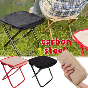 Multifunctional Camping Folding Stool with Storage Bag Beach Picnic Fishing Collapsible Chair Seat Portable Fishing Stool Fold-up Camping Chair
