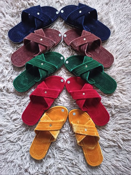 Velvet house slippers women's sale