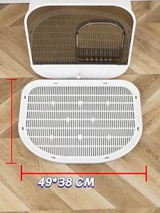 นอนพรมดักทรายแมว สองชั้น น้ําหนักเบา กันน้ํา ถาดตะแกรง ถูกเป็นดักทรายที่ติดเท้าแมว