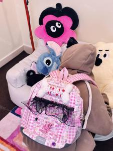 Túi Đeo Vai Đôi Dung Tích Lớn Phong Cách Ngọt Ngào Cho Bé Gái Túi Đeo Vai KT Mèo Ngọt Ngào Túi Đeo Vai Thời Trang Y2K Dung Tích Lớn