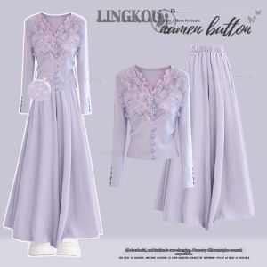 NUMEN BUTTON | Spring Casual Lazy Style Age Reducing Soft Woman Suit