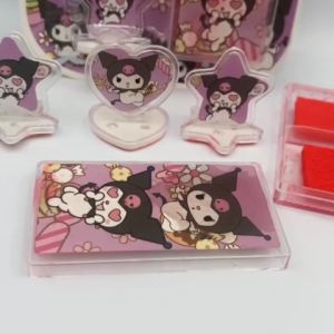 TAIYO Kuromi Sanrio Stamp Set Motif Karakter Figure Star Love Kreatifitas Cap Stampel Dekorasi Cute Mainan