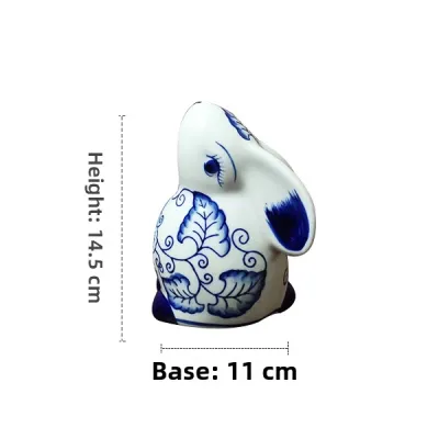 New Chinese Style Jingdezhen Ceramic Sculpture Animal Home Use Vintage Blue And White Porcelain Sealed Jar Decoration Piece