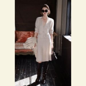 SHANGSHA | French Style Elegant Casual Knit Dress