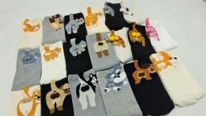 Trendy fashion cotton socks for men and women cartoon cat and dog three-dimensional ball socks birthday gift