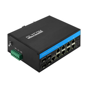 OLYCOM Managed Switch Poe Giabit Ethernet 8 Port RJ45 with POE+ 4 Port SFP Din Rail IP40 Vlan QoS STP/RSTP for Outdoor Use