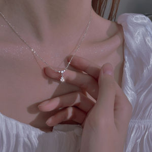 IVY Flash Diamond Water Drop Necklace Female Light Luxury Niche Design Sense Clavicle Chain Senior Birthday Gift