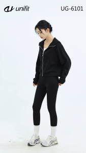 UNIFIT Womens Full-Zip Hoodie Jacket Soft Stretch Fabric Casual Athleisure Wear Front Pockets  Lightweight Everyday Zip-Up Sweatshirt UG-6101