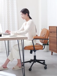 Homelife Vintage Accent Chair 360 Degree Rotating Chair One Hand Lift Desk Chair Minimalist Vanity Chair