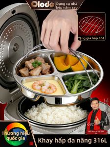 Olodo | Food Grade Stainless Steel Three Compartment Steamer Tray