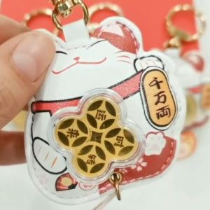 Malaysia ready stock Lucky cat Fortune cat keychain Fengshui Maneki Neko New year gift 招财猫钥匙扣 时来运转 风生水起 黄金万两 招财进宝