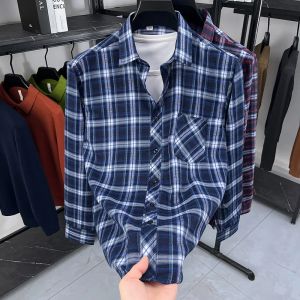 Mens Printed Striped Long Sleeved Shirt Casual Fashion Versatile Top for Autumn 2026