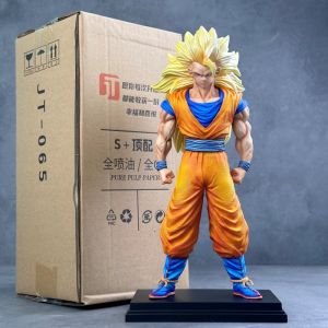 Bandai | 34CM Dragon Ball Z Son Goku Anime Figure Ssj3 Super Saiyan PVC Collection Toy Action Figurine Decor Model Gift Boy ChristmasGift