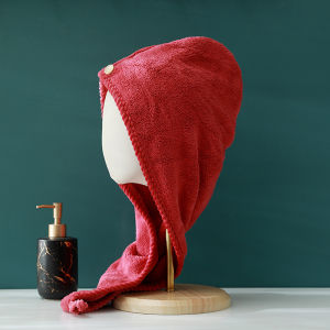 Mũ Khô Tóc Bằng Vải Nhung San Hô Dày Cho Phụ Nữ Khăn Tắm Dễ Mang Không Rụng Có Viền Kiểu Dáng Mới Dùng Tại Nhà