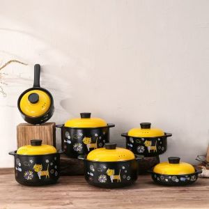 Fuchuan Cartoon Cat Ceramic Sand Pot Stone Pot Rice Stir-Fry High Temperature Resistant Slow Cooker Home Use Direct Flame