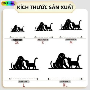 CIFbuy | CIFBUY Kim Loại Nghệ Thuật Treo Tường Chó Mèo Hình Bóng Sắt Thủ Công Bức Tranh Tường Chống Rỉ Sét Hàng Rào Sân Vườn Mảng Bám Cho Trang Trí Phòng Khách