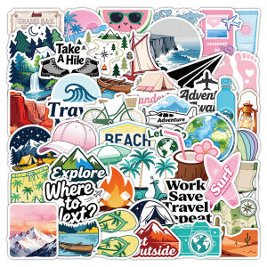 50 Pcs Outdoor Travel Graffiti Stickers Cartoon Waterproof Vinyl Decals for Phone Case Luggage Laptop Water Bottle Gift
