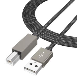 Nylon USB A To USB B 2.0 Printer Cable USB A Male to B Cable For HP Canon Brother Printer Scanner Epson 480Mbps Data Transfer