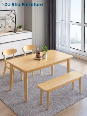 Economical Compact Solid Wood Dining Table for 4-6 People